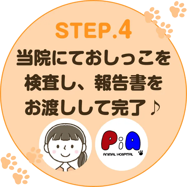 当院にておしっこを検査し、報告書をお渡しいて完了♪